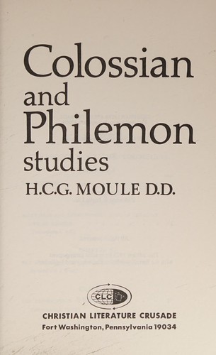 Cover for Colossian and Philemon studies