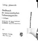 Cover for Handbuch des österreichischen Verfassungsrecht.