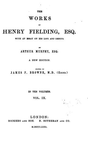 Cover for The Works of Henry Fielding, Esq: With an Essay on His Life and Genius