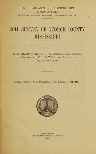 Cover for Soil survey of George County, Mississippi