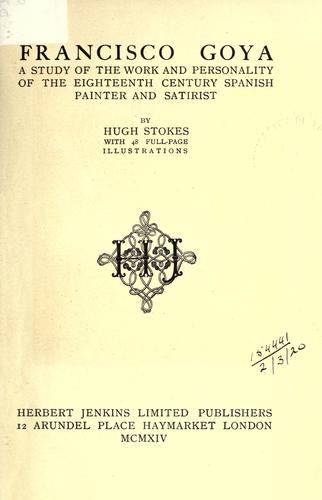 Cover for Francisco Goya