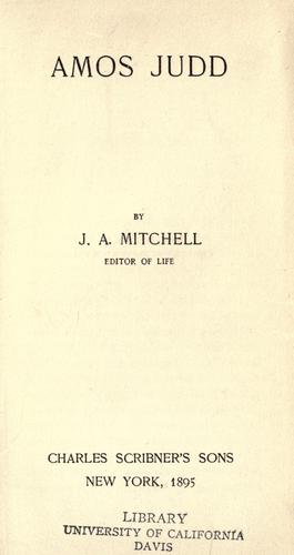 Cover for Amos Judd [a novel]