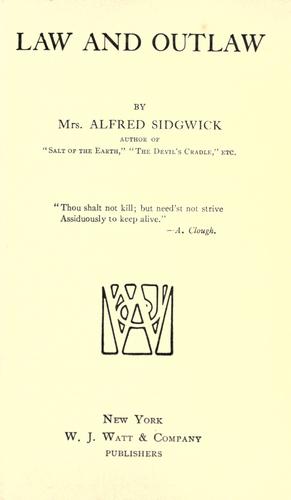 Cover for Law and outlaw