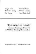 Cover for Wahlkampf als Ritual?