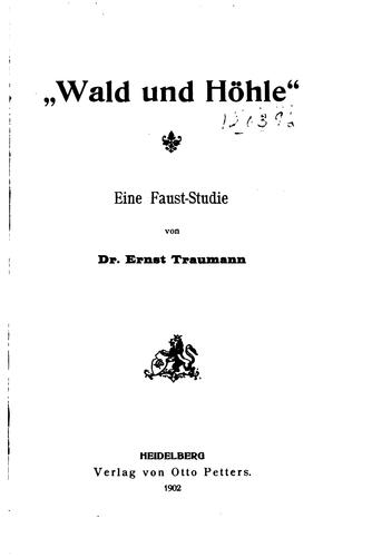 Cover for "Wald und Höhle"