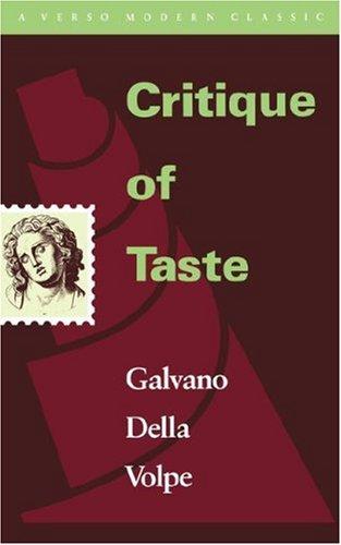 Cover for Critique of taste