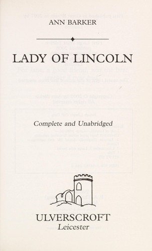 Cover for Lady of Lincoln