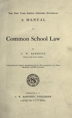 Cover for The New York school officers handbook