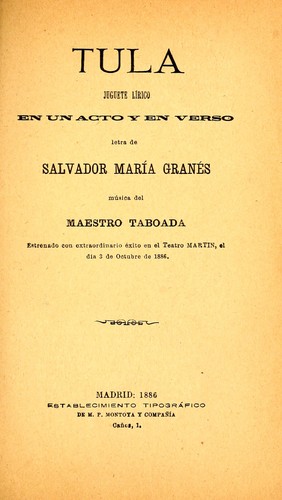 Cover for Tula