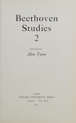Cover for Beethoven studies, 2