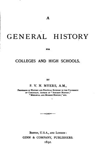 Cover for A General History for Colleges and High Schools