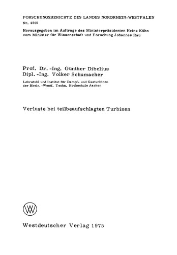 Cover for Verluste bei teilbeaufschlagten Turbinen