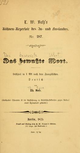 Cover for Das bewusste Wort
