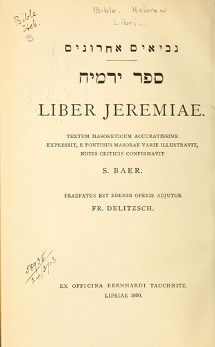 Cover for Liber Jeremiae