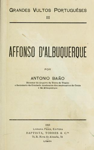 Cover for Affonso d'Albuquerque