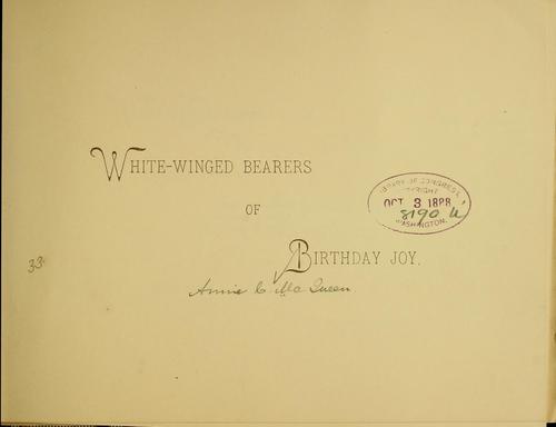 Cover for White-winged bearers of birthday joy