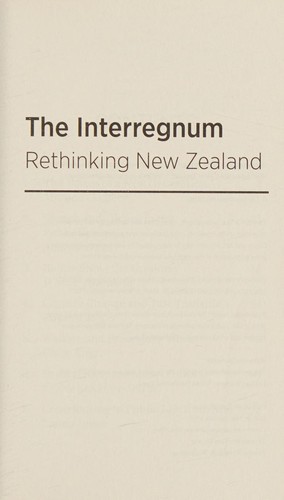 Cover for The interregnum