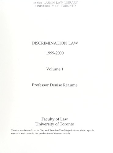 Cover for Discrimination law