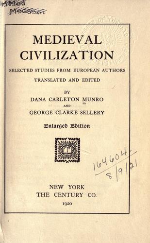 Cover for Medieval civilization