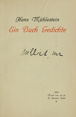 Cover for Ein Buch Gedichte