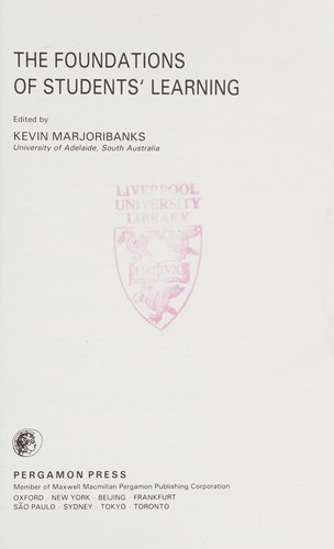 Cover for The Foundations of students' learning