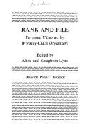 Cover for Rank and file: personal histories by working-class organizers.