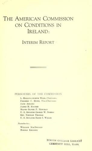 Cover for Interim Report...