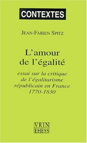 Cover for L' amour de l'égalité