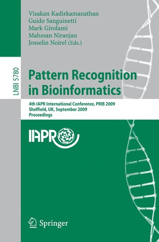 Cover for Pattern Recognition in Bioinformatics