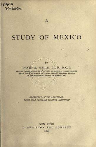 Cover for A study of Mexico.