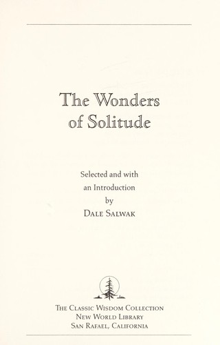 Cover for The wonders of solitude