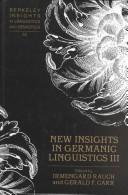 Cover for New insights in Germanic linguistics III