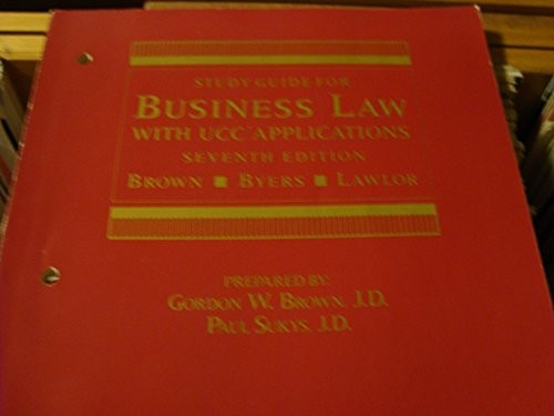 Cover for Study guide for Business law, with UCC applications