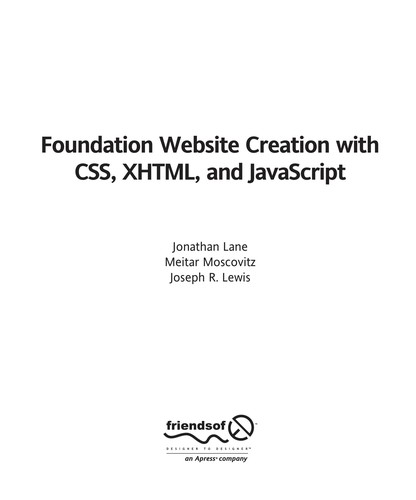 Cover for Foundation website creation with CSS, XHTML, and JavaScript