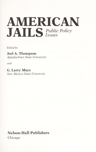 Cover for American jails