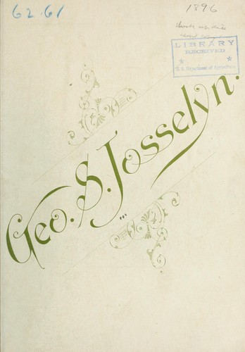 Cover for George S. Josselyn