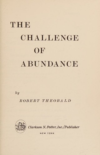Cover for The challenge of abundance