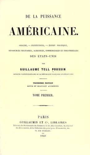 Cover for De la puissance américaine.