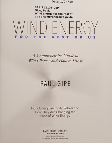 Cover for Wind energy for the rest of us