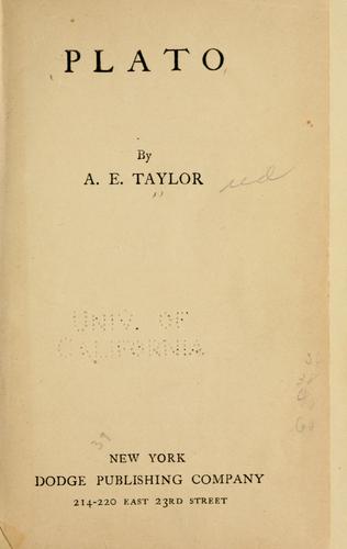 Cover for Plato