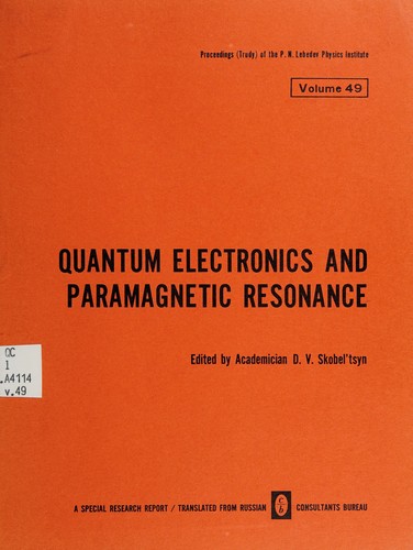 Cover for Quantum Electronics and Paramagnetic Resonance.