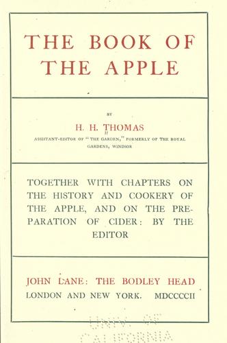 Cover for The book of the apple