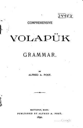 Cover for Comprehensive Volapük grammar.