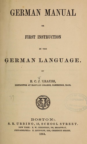 Cover for German manual