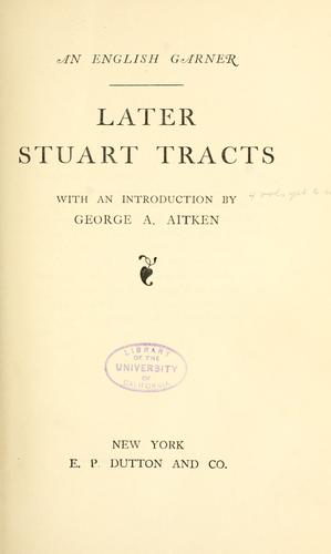 Cover for Later Stuart tracts