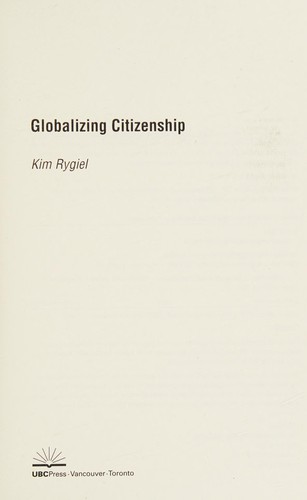 Cover for Globalizing citizenship