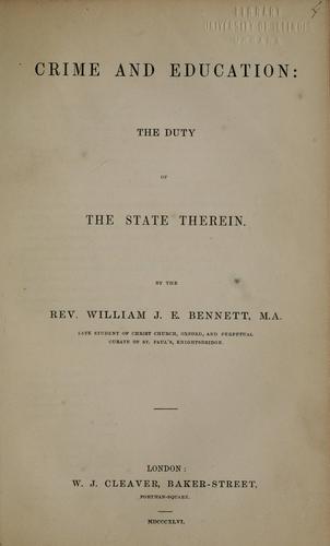 Cover for Crime and education