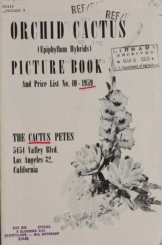 Cover for Orchid cactus (epiphyllum hybrids)