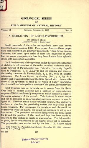 Cover for A skeleton of Astrapotherium
