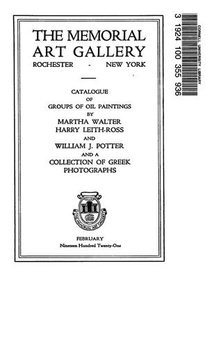 Cover for Catalogue of groups of oil paintings by Martha Walter, Harry Leith-Ross and William J. Potter and a collection of Greek photographs